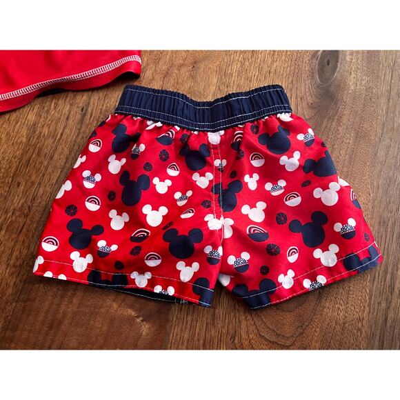 Disney Mickey Mouse Toddler Swim Lot – Rashguard 6-9M, Shorts 3-6M, Hat 6-12M - Picture 6 of 12